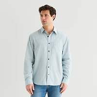 mutual weave Mens Long Sleeve Regular Fit Button-Down Shirt