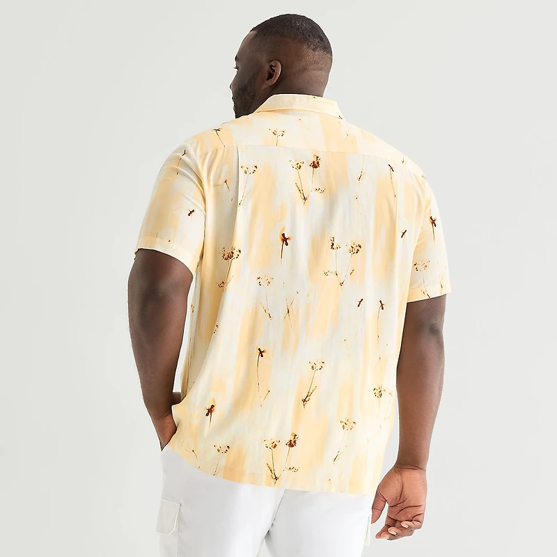 Shaquille O'Neal XLG™ Mens Short Sleeve Stretch Fabric Big and Tall Camp Shirt
