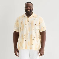 Shaquille O'Neal XLG™ Mens Short Sleeve Stretch Fabric Big and Tall Camp Shirt