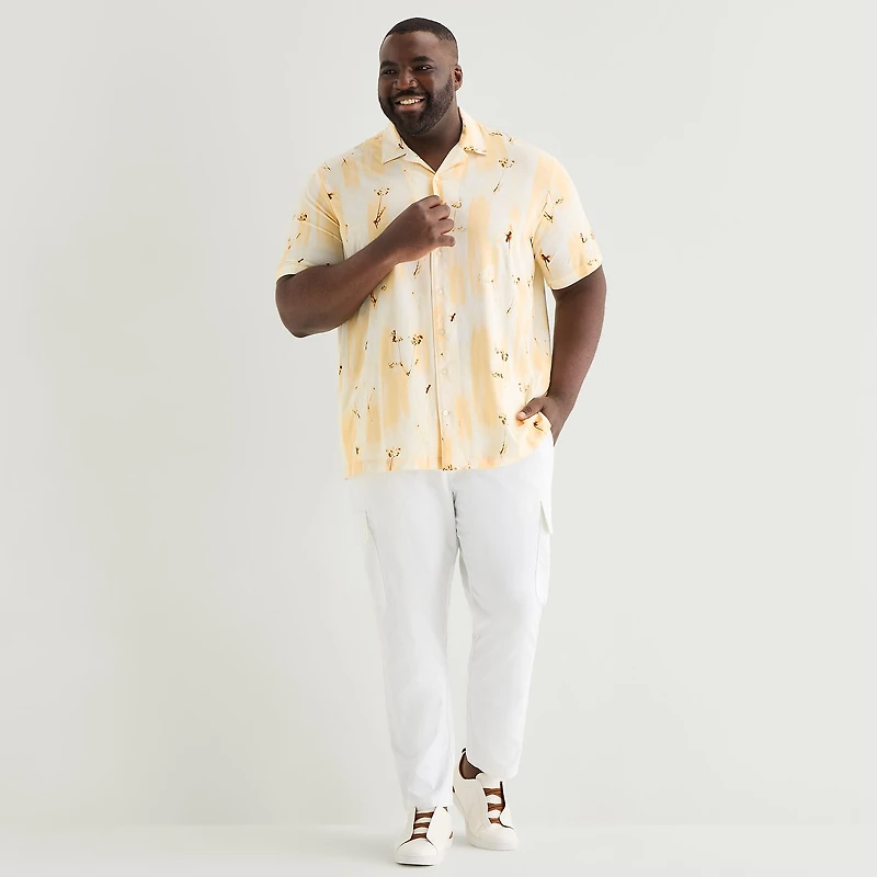 Shaquille O'Neal XLG™ Mens Short Sleeve Stretch Fabric Big and Tall Camp Shirt