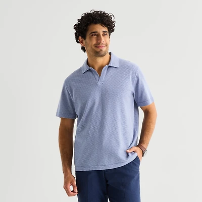 Stafford Johnny Collar Mens Regular Fit Short Sleeve Polo Shirt