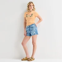 Hurley Womens Juniors Crew Neck Short Sleeve Fitted Graphic T-Shirt
