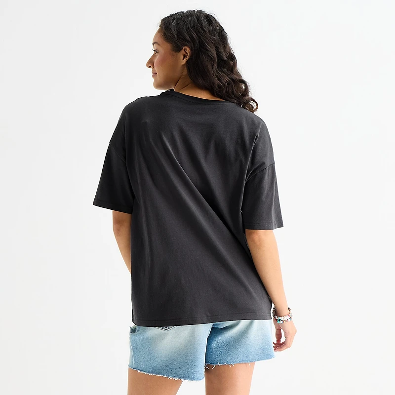 Hurley Womens Juniors Crew Neck Short Sleeve Oversized Graphic T-Shirt