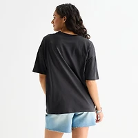 Hurley Womens Juniors Crew Neck Short Sleeve Oversized Graphic T-Shirt