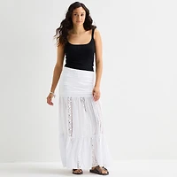 Forever 21 Womens Juniors Mid Rise Maxi Skirt