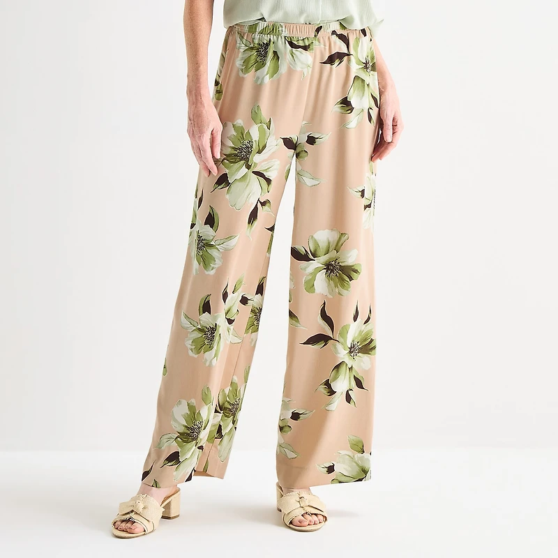 Liz Claiborne Womens Straight Mid Rise Pull-On Pant