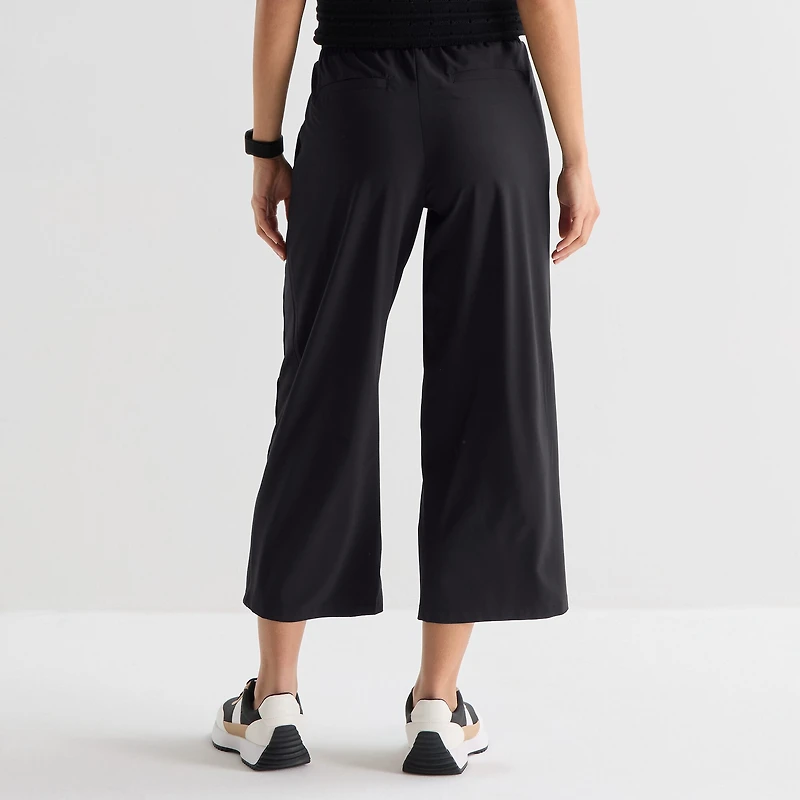 Stylus Womens Wide Leg Mid Rise Cropped Pant