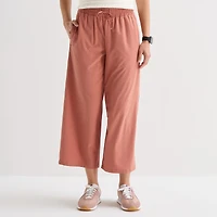 Stylus Womens Wide Leg Mid Rise Cropped Pant