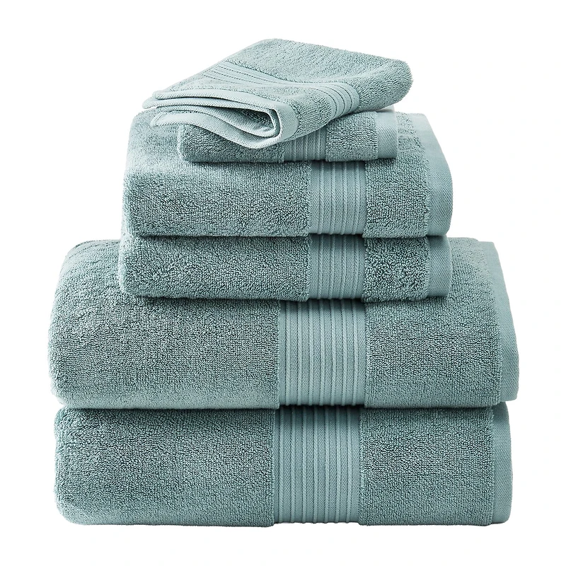 Town And Country Solid Dobby Border 6-pc. Quick Dry Bath Towel Set
