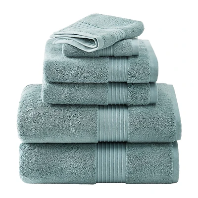 Town And Country Solid Dobby Border 6-pc. Quick Dry Bath Towel Set