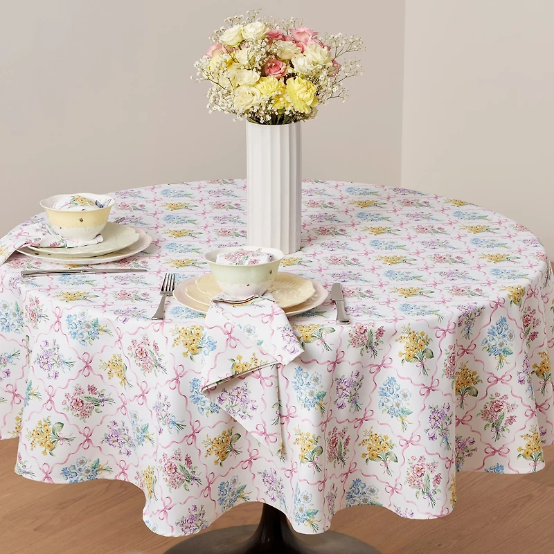 Lenox Bouquet Ribbon 70" Round Tablecloth