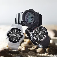 Casio G-Shock Mens Digital White Strap Watch Gas100b-7a