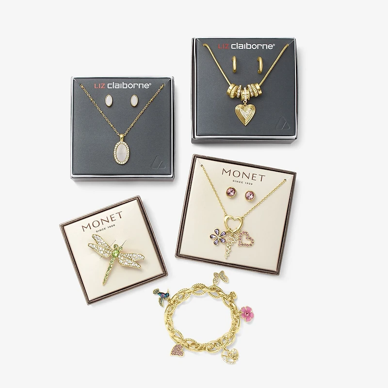 Liz Claiborne Womens Glass Heart 2-pc. Jewelry Set