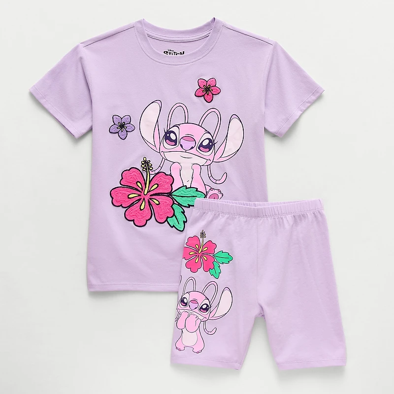 Disney Collection Little & Big Kid Girls Lilo Stitch 2-pc. Short Set