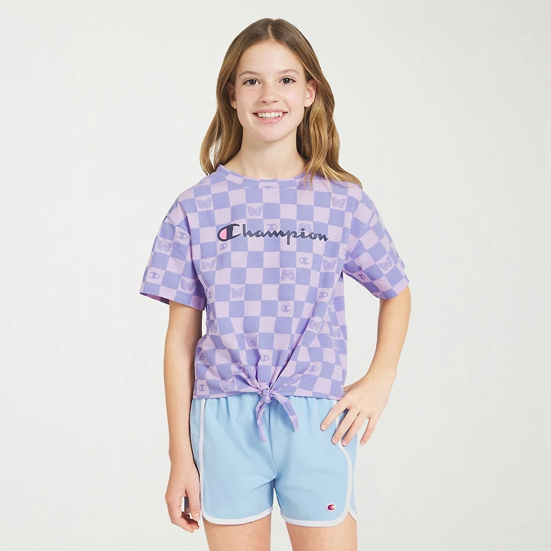Champion Big Kid Girls Round Neck Short Sleeve Regular Fit Graphic T-Shirt