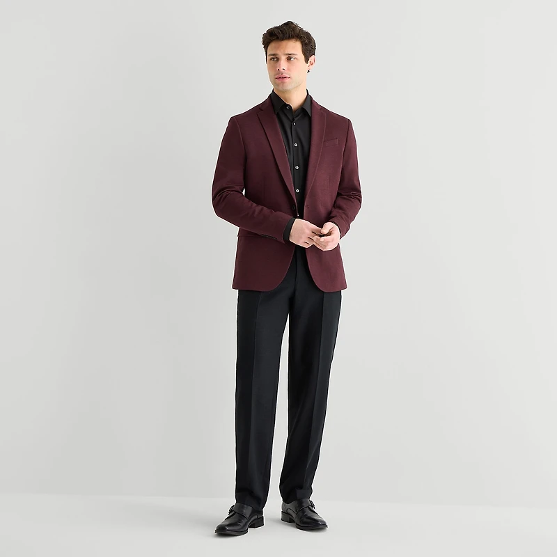 J. Ferrar 360 Stretch Knit Texture Mens Slim Fit Sport Coat