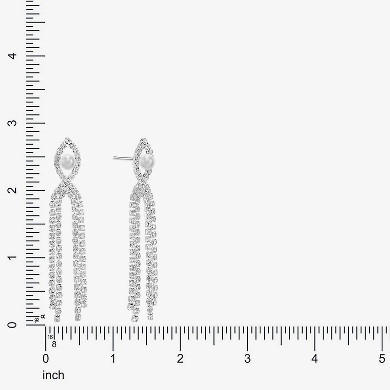Monet Jewelry Timeless Womens Glass Simulated Pearl Hypoallergenic Drop Earrings