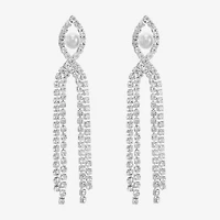 Monet Jewelry Timeless Womens Glass Simulated Pearl Hypoallergenic Drop Earrings