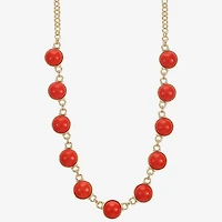 Monet Jewelry Womens Green 18 Inch Collar Necklace