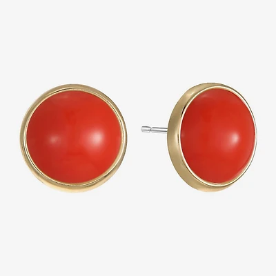 Monet Jewelry Green 14mm Round Stud Earrings