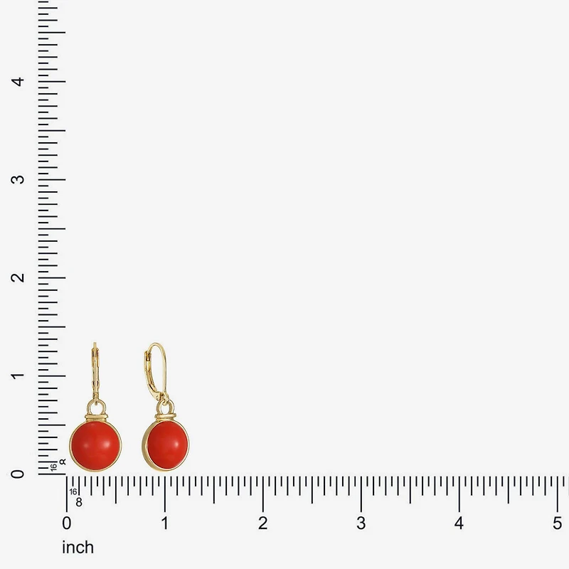 Monet Jewelry Womens Green Round Drop Earrings