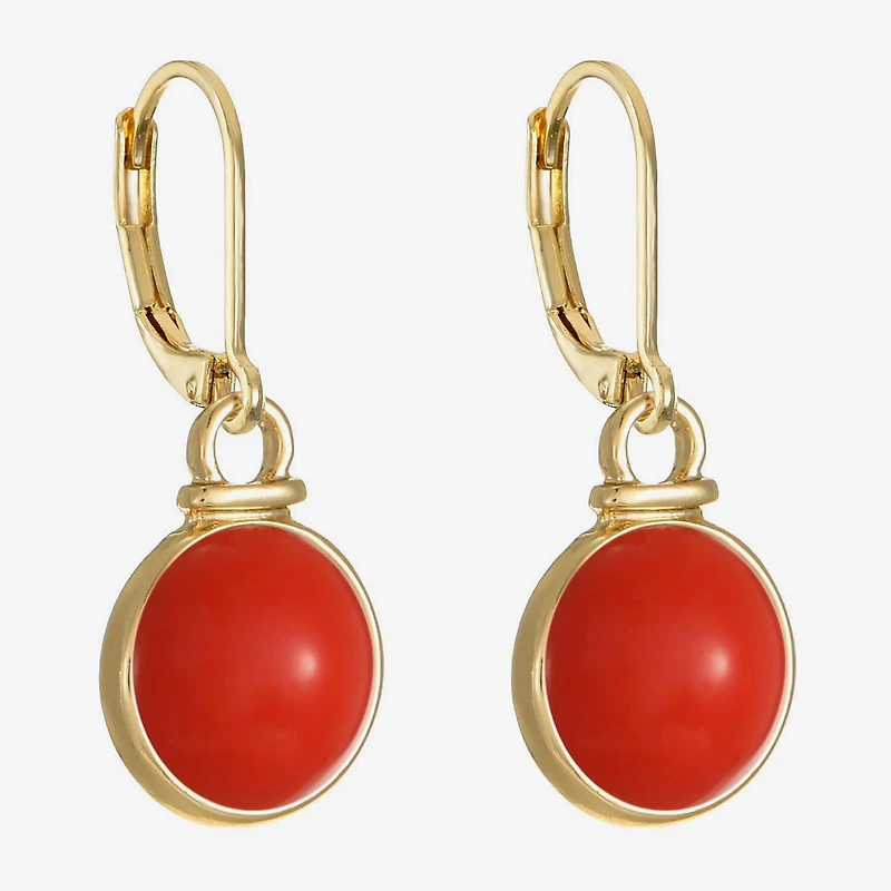 Monet Jewelry Womens Green Round Drop Earrings