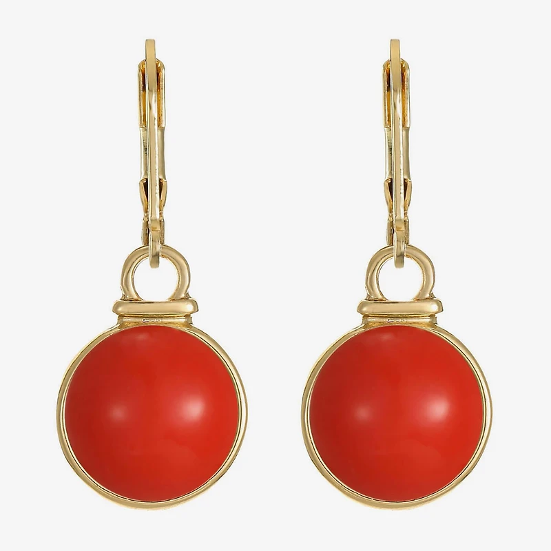 Monet Jewelry Womens Green Round Drop Earrings