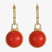 Monet Jewelry Womens Green Round Drop Earrings