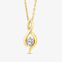 F/Si2) Womens 1/ CT. T.W. Lab Grown White Diamond 14K Gold Over Silver 18 Inch Pendant Necklace
