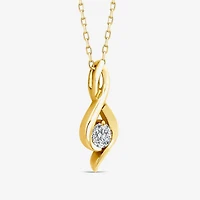 F/Si2) Womens 1/ CT. T.W. Lab Grown White Diamond 14K Gold Over Silver 18 Inch Pendant Necklace