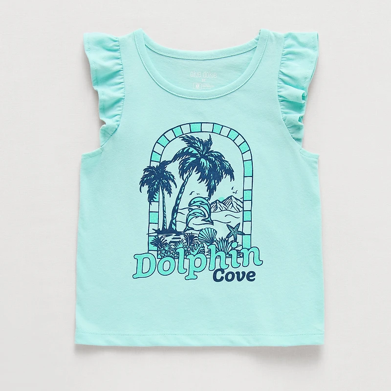 Okie Dokie Toddler & Little Girls Round Neck Sleeveless Tank Top