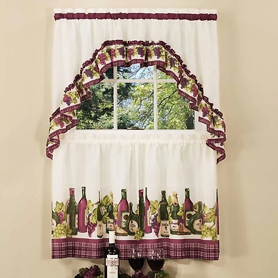 Chardonnay Printed 3-pc. Rod Pocket Kitchen Curtains & Drapes Window Set