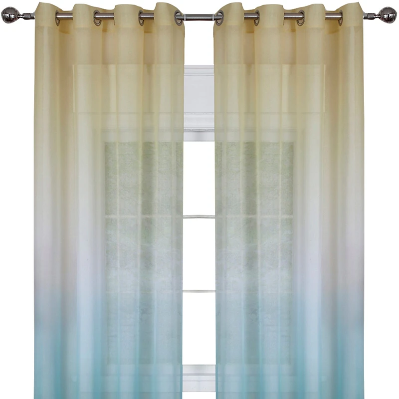 Rainbow Grommet Top Sheer Single Curtain Panel
