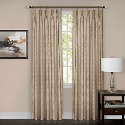 Windsor Pinch Pleat Back Tab Light-Filtering Single Curtain Panel
