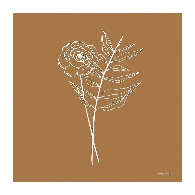 Lumaprints White Floral Line Drawing Canvas Art