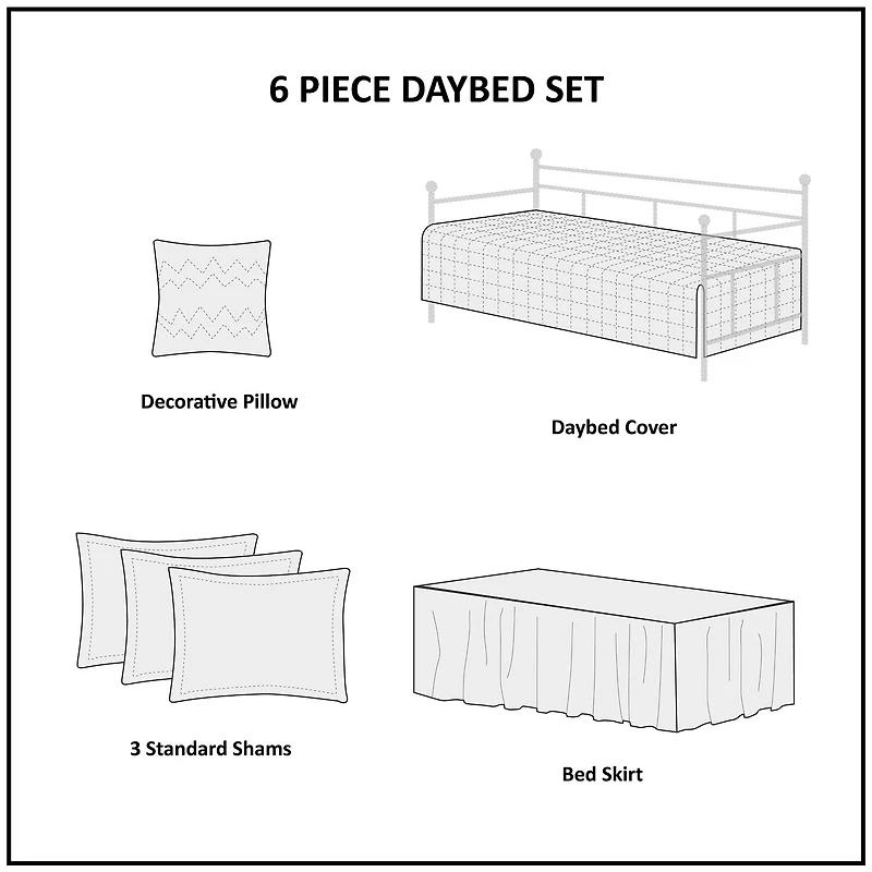 Madison Park Daybed Westbrook 6-pc. Reversible Faux Suede Coverlet Set