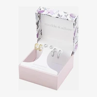 Sparkle Allure Womens Crystal 3 Pair Earring Set