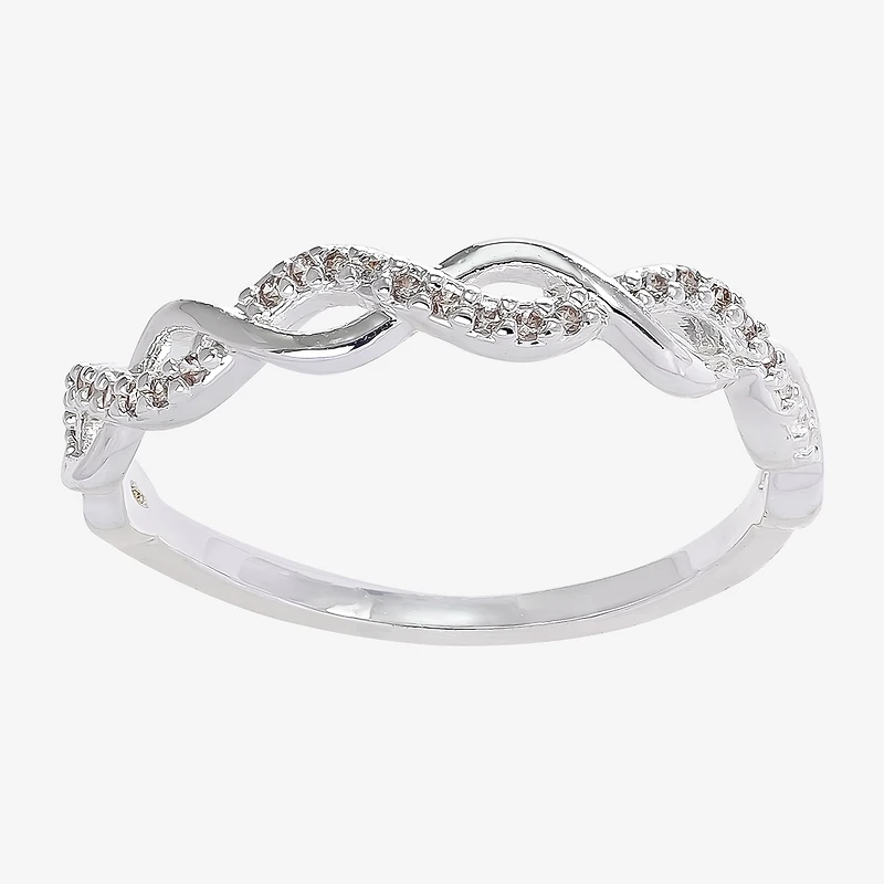 Sparkle Allure Womens 3.5MM Cubic Zirconia Pure Silver Over Brass Band