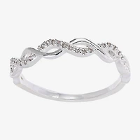 Sparkle Allure Womens 3.5MM Cubic Zirconia Pure Silver Over Brass Band