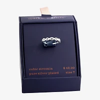 Sparkle Allure Womens 3.5MM Cubic Zirconia Pure Silver Over Brass Band