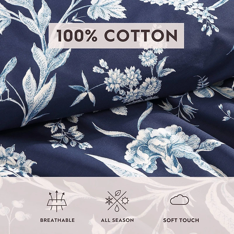 Laura Ashley Branch Toile 7-pc. Midweight Comforter Set