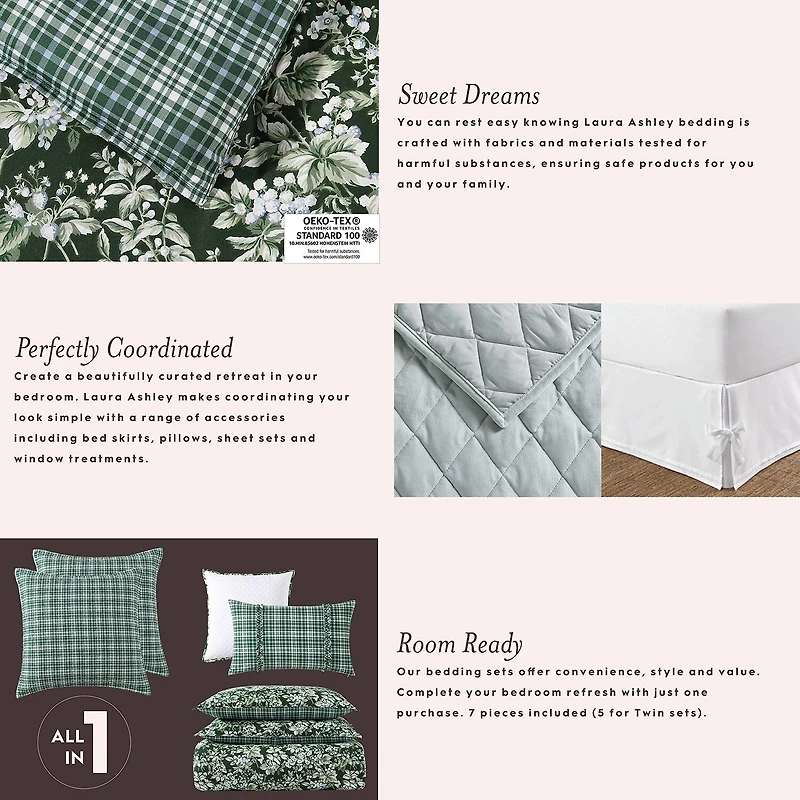 Laura Ashley Branch Toile 7-pc. Midweight Comforter Set