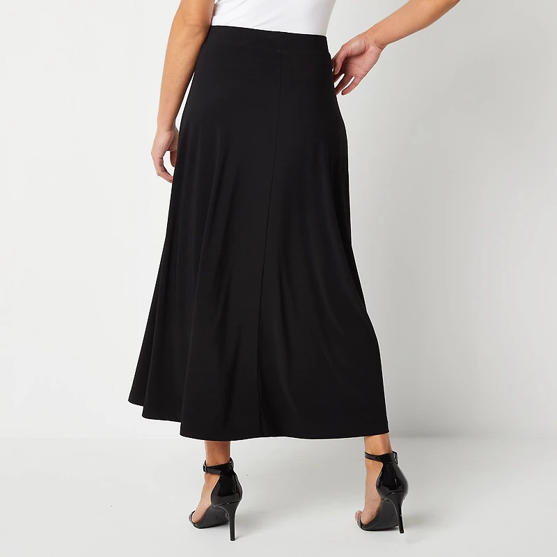 Black Label by Evan-Picone Knit Womens Mid Rise Maxi Skirt