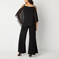 MSK Womens Straight Neck Short Sleeve Jumpsuit