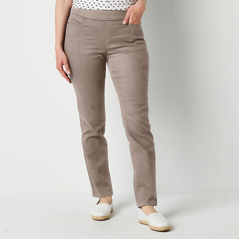 Liz Claiborne Amber Womens Straight Mid Rise Pull-On Pant
