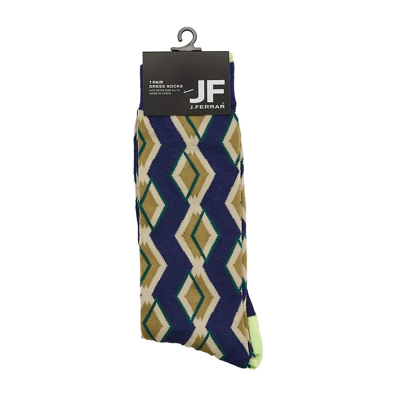 J. Ferrar Dress Mens 1 Pair Crew Socks