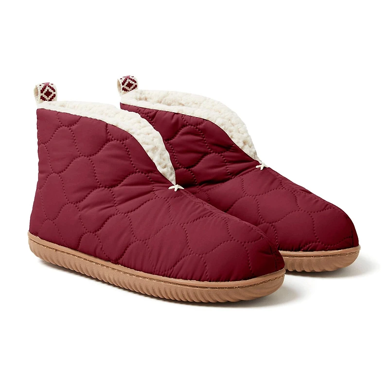 Dearfoams Warm Up Mens Memory Foam Bootie Slippers