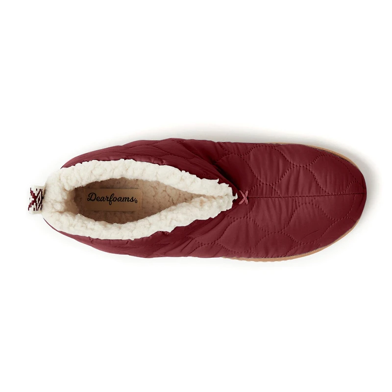 Dearfoams Warm Up Mens Memory Foam Bootie Slippers
