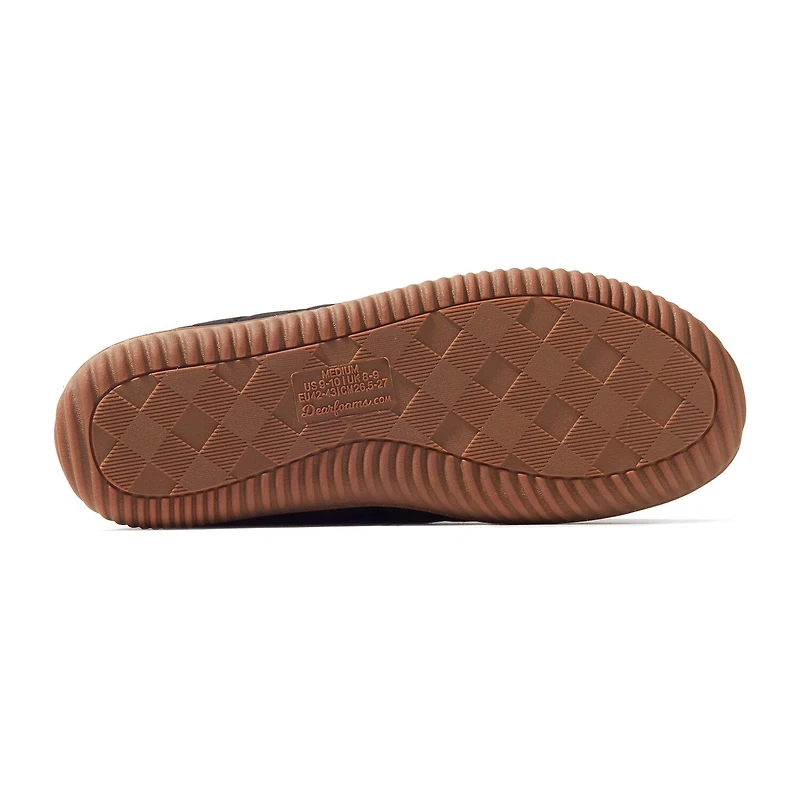 Dearfoams Warm Up Mens Memory Foam Bootie Slippers