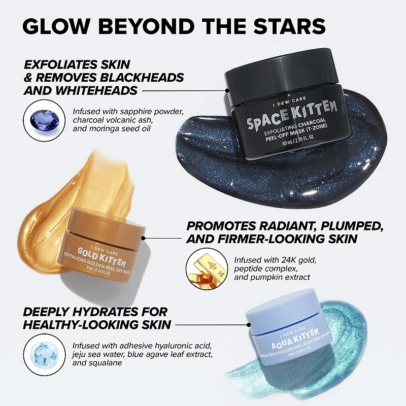 I Dew Care Astro Kitten Peel Off Mask & Headband Set ($40 Value)